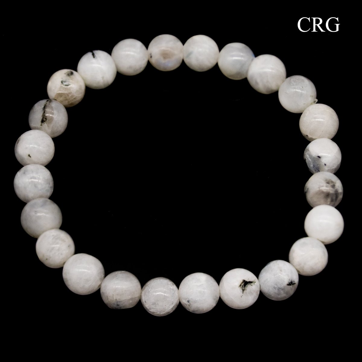 QTY 1 - Rainbow Moonstone Tumbled Bead Stretch Bracelet / 8mm AVG