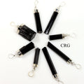QTY 1 - Raw Black Tourmaline Sterling Silver Pendant / 1.5" Avg