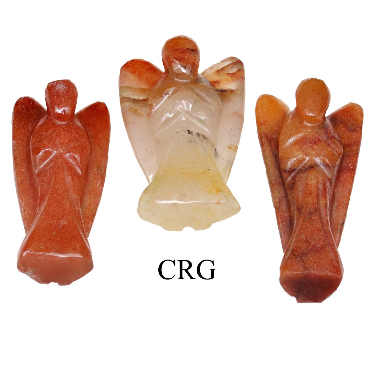 QTY 1 - Red Aventurine Gemstone Pocket Angel / 2" AVG