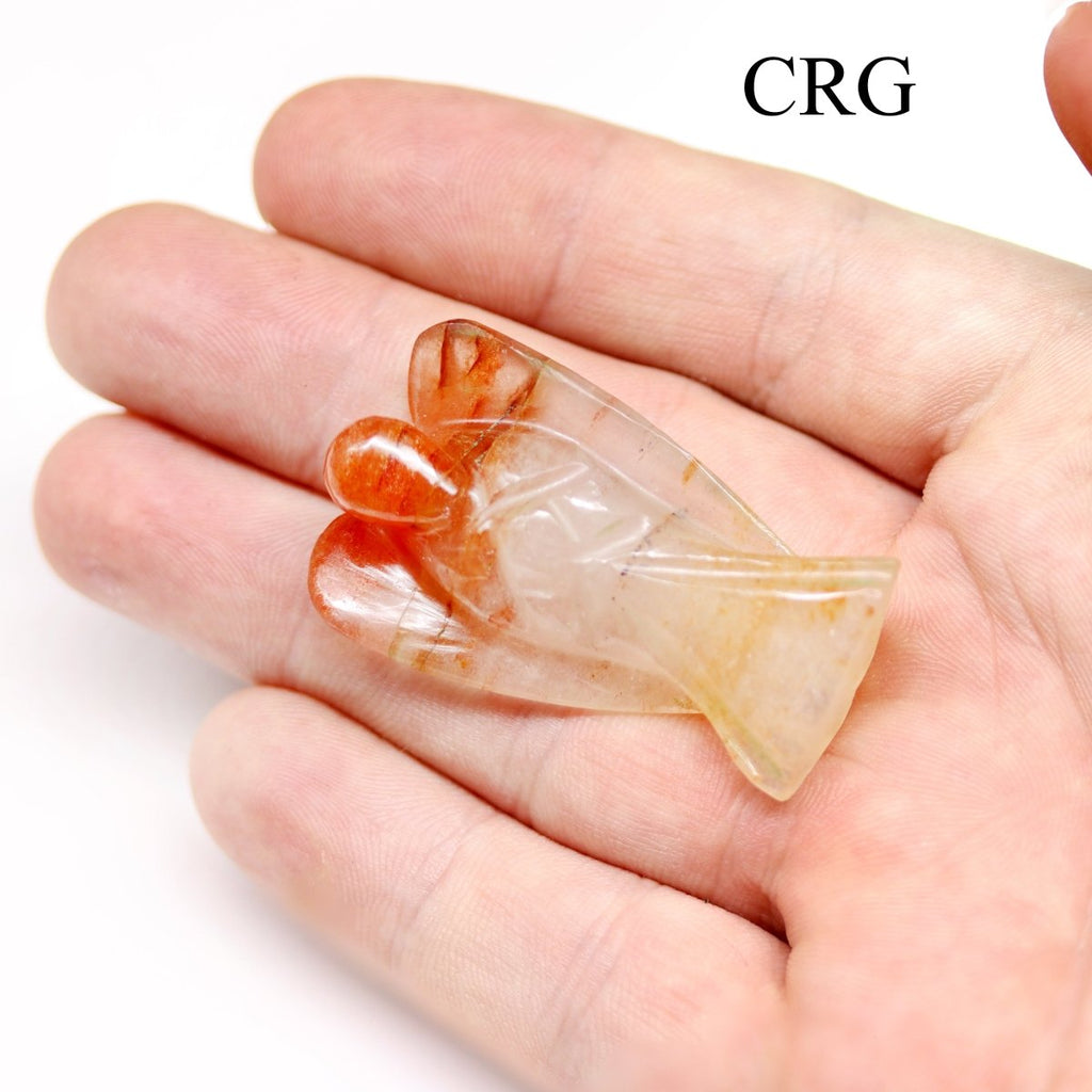 QTY 1 - Red Aventurine Gemstone Pocket Angel / 2" AVG
