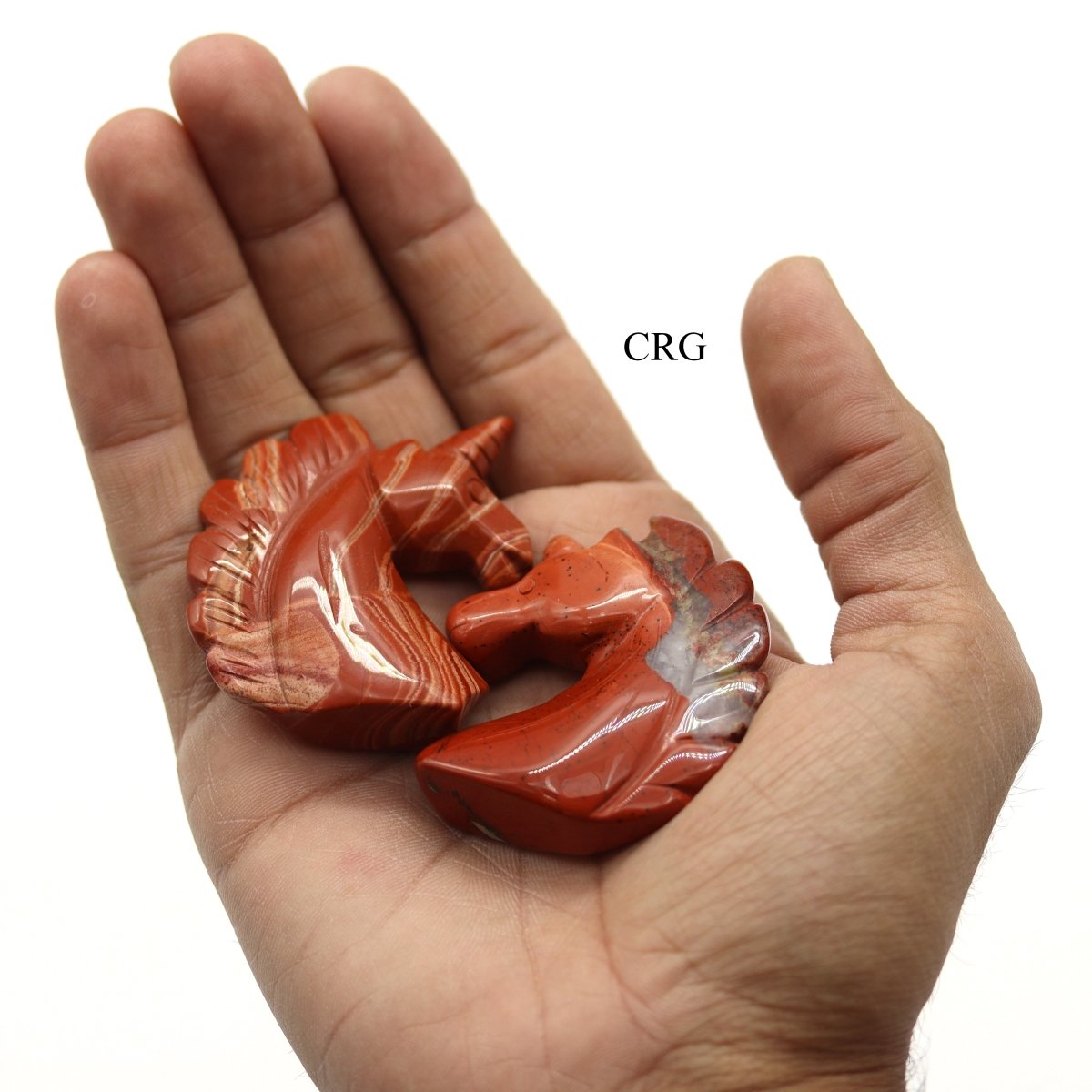 QTY 1 - Red Banded Jasper Gemstone Unicorn / 2" AVG