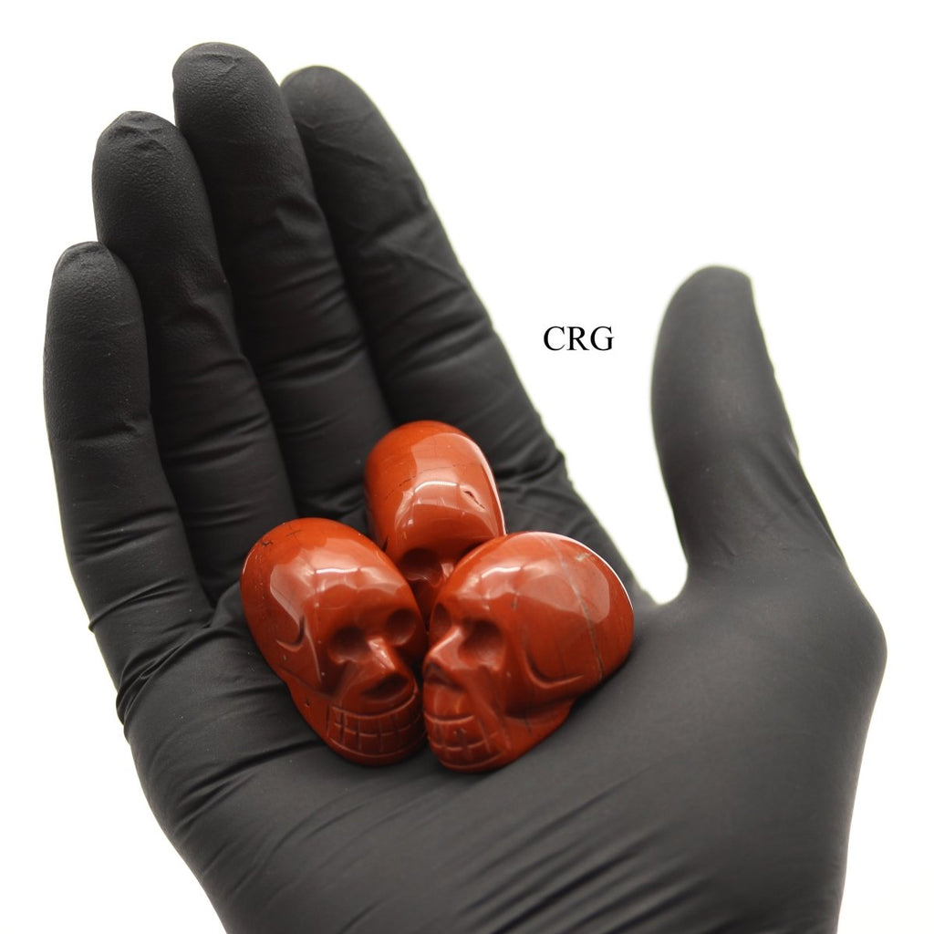 QTY 1 - Red Jasper Gemstone Skull / 1.5" AVG