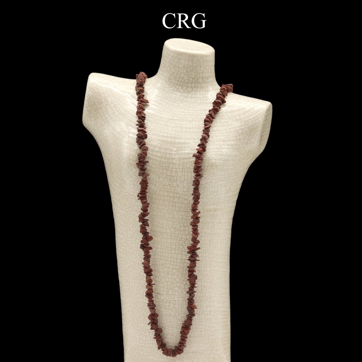 Red Jasper Strand Chip Necklace (32 Inches) (1 Piece) (INJD)