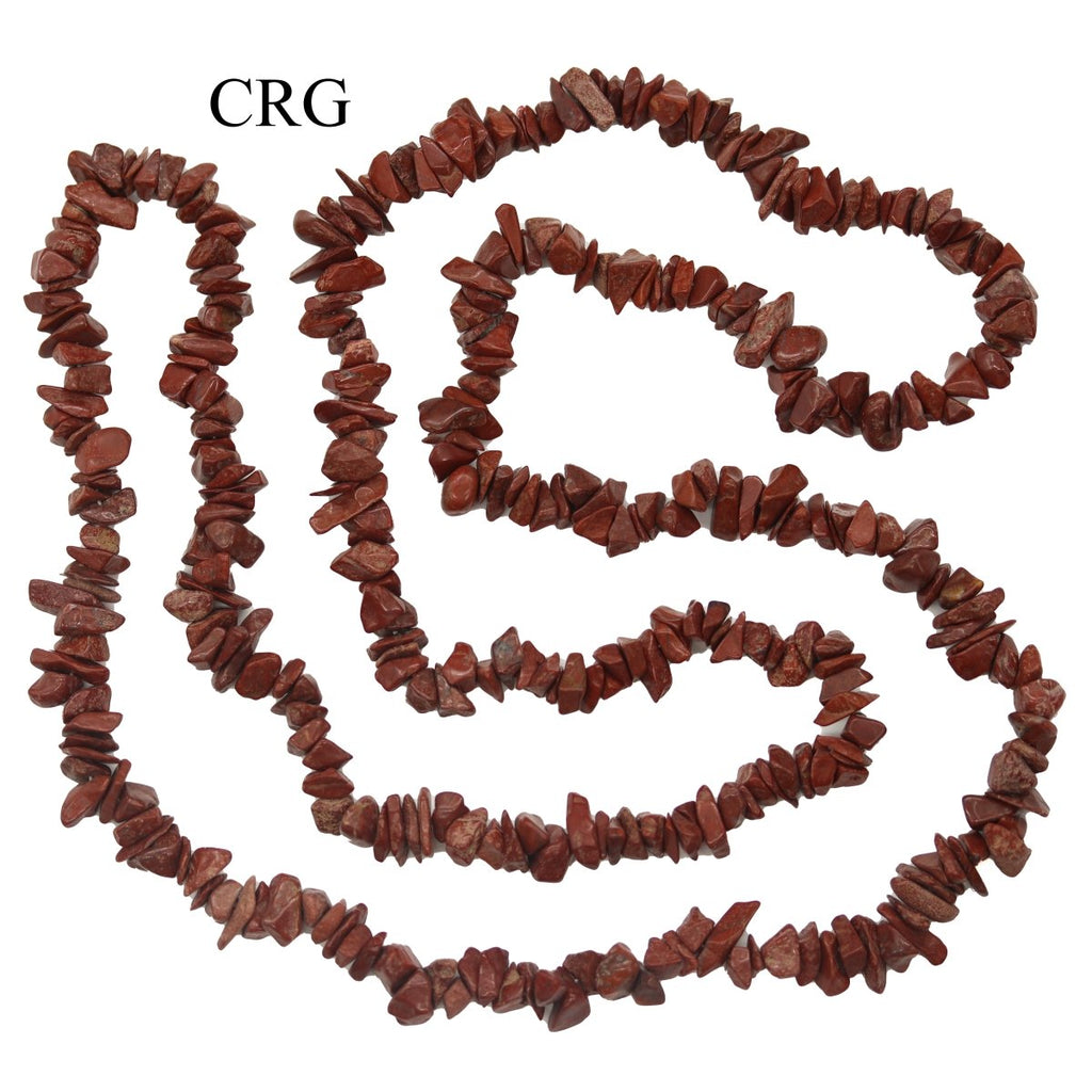 Red Jasper Strand Chip Necklace (32 Inches) (1 Piece) (INJD)