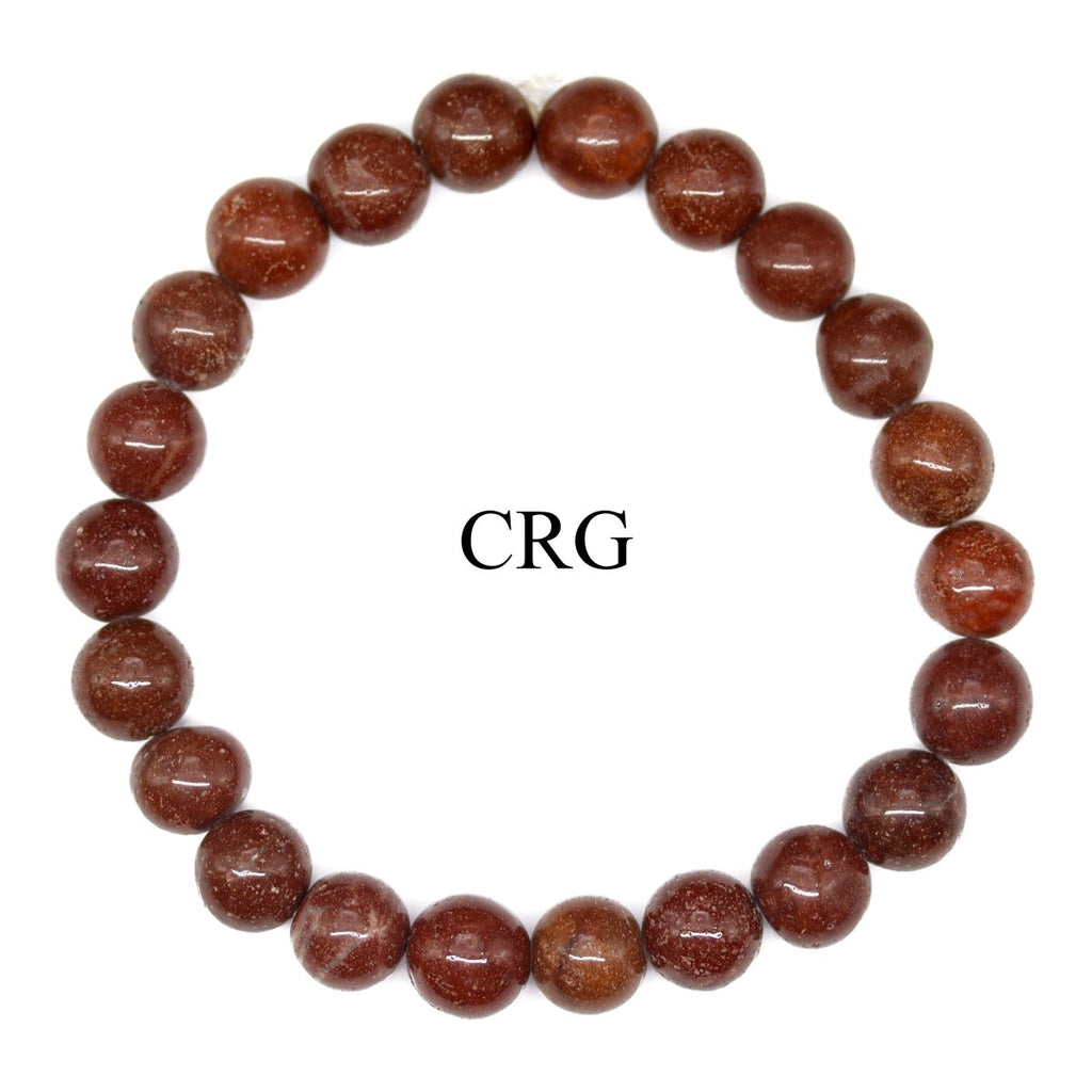 QTY 1 - Red Jasper Tumbled Bead Stretch Bracelet / 8mm AVG
