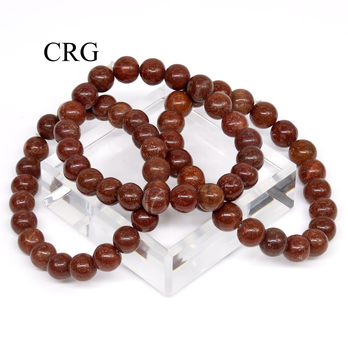 QTY 1 - Red Jasper Tumbled Bead Stretch Bracelet / 8mm AVG