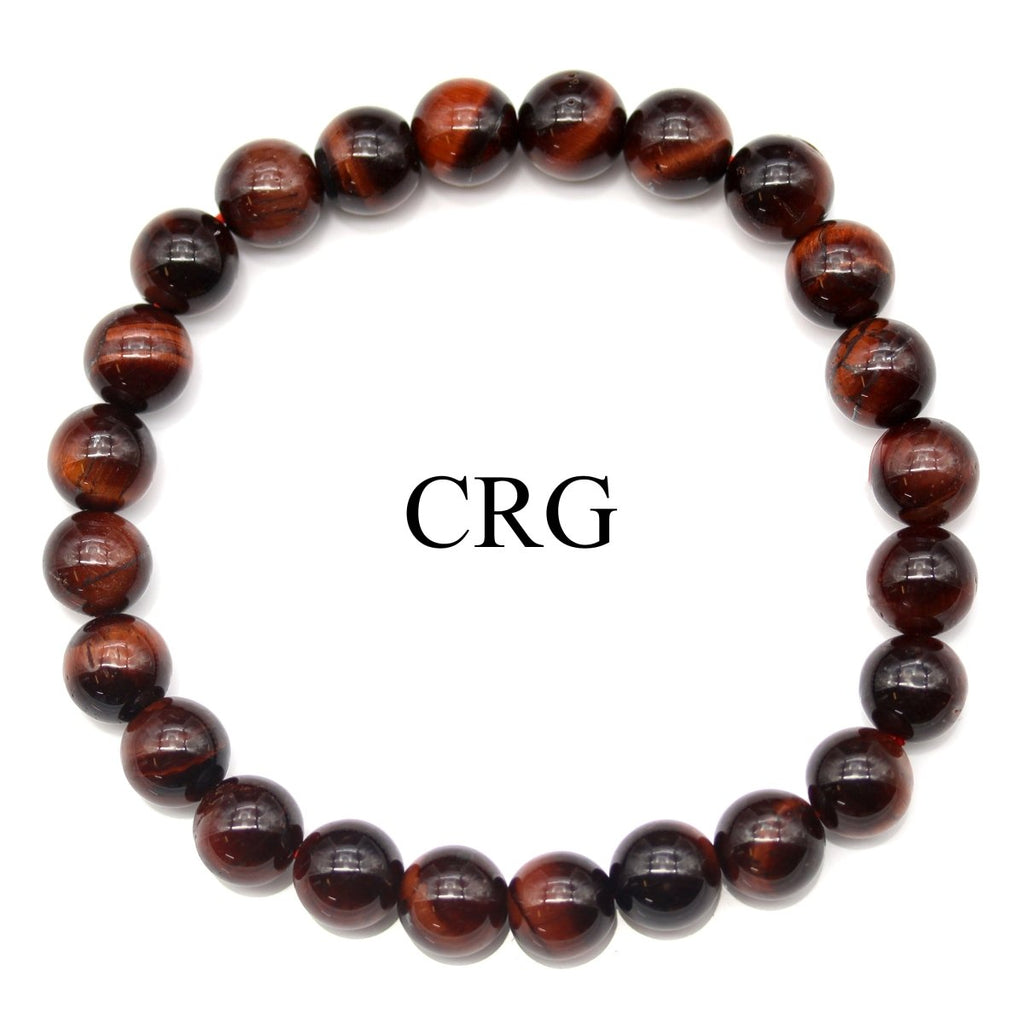 QTY 1 - Red Tiger's Eye Tumbled Bead Stretch Bracelet / 8mm AVG