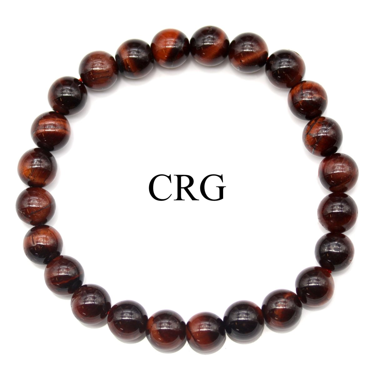 QTY 1 - Red Tiger's Eye Tumbled Bead Stretch Bracelet / 8mm AVG