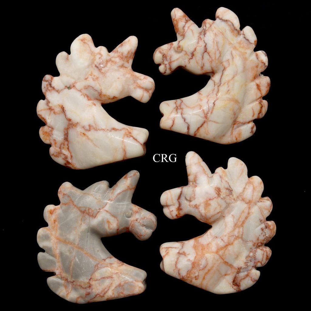 QTY 1 - Red Vein Jasper Gemstone Unicorn / 2" AVG