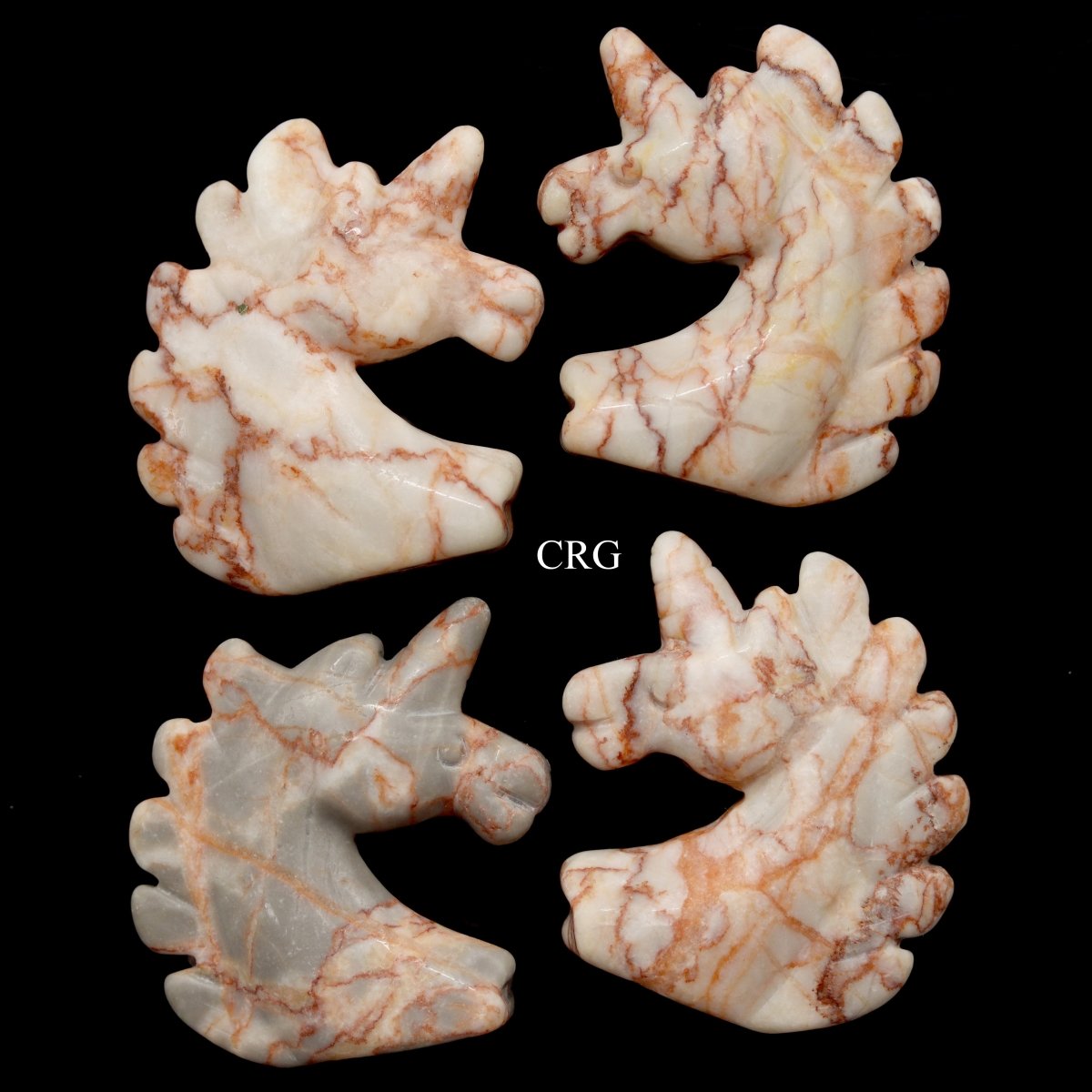 QTY 1 - Red Vein Jasper Gemstone Unicorn / 2" AVG