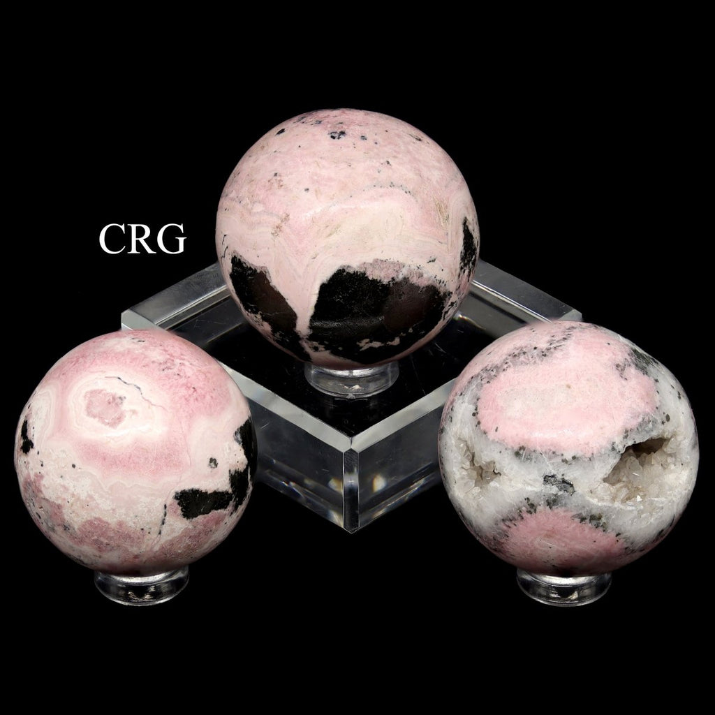 QTY 1 - Rhodonite Sphere / 30-40mm AVG