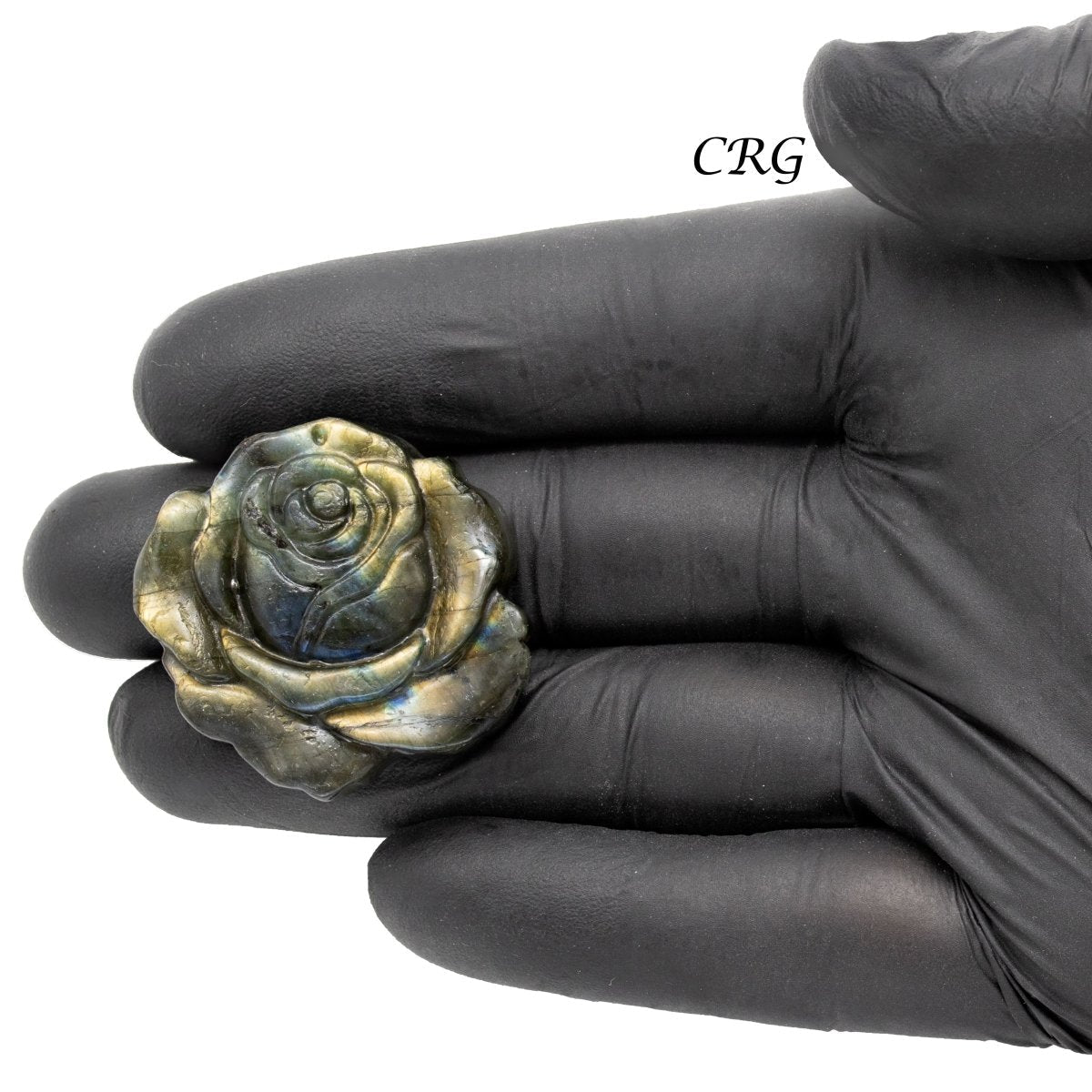 Qty 1 - Rose Labradorite Super Flash Carving