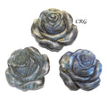 Qty 1 - Rose Labradorite Super Flash Carving