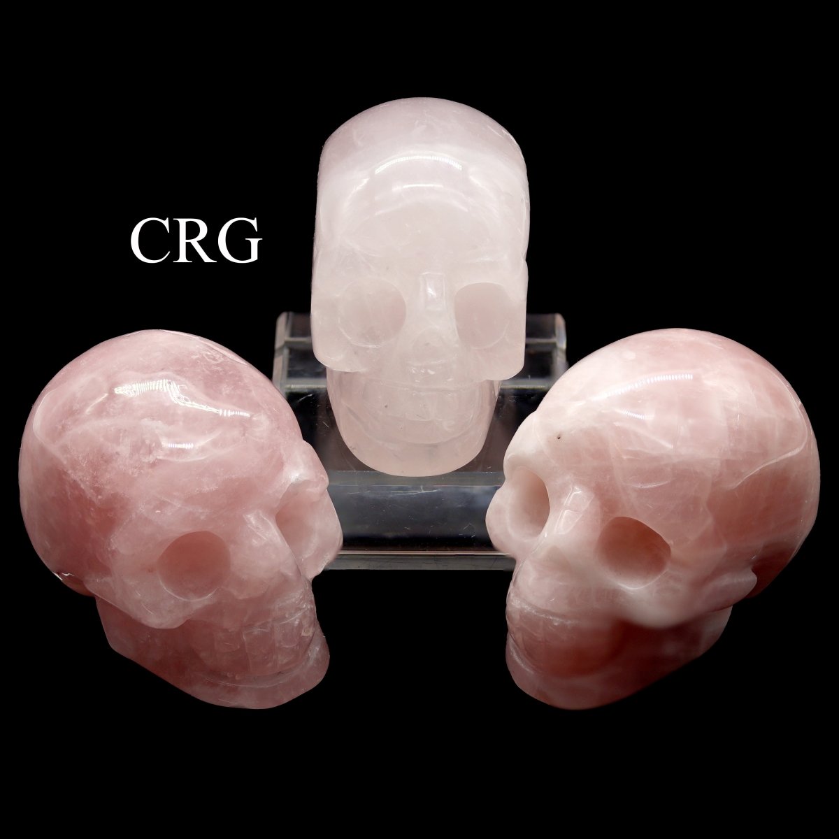 QTY 1 - Rose Quartz Gemstone Skull / 3" AVG