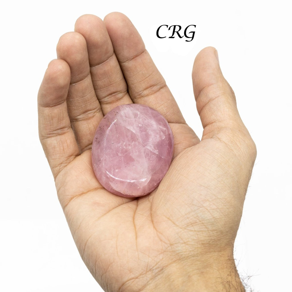QTY 1 - Rose Quartz Palm Stone / 2" Avg