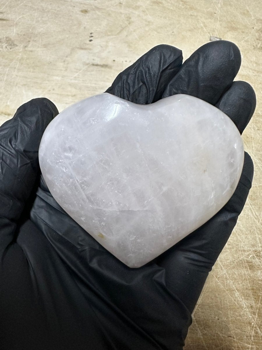 QTY 1 - Rose Quartz Puffy Heart / 2-4" AVG