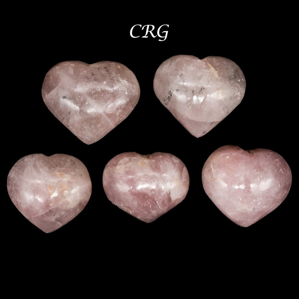 QTY 1 -  Rose Quartz Puffy Hearts / 1-1.5" AVG