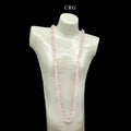 QTY 1 - Rose Quartz Strand Chip Necklace / 32" AVG