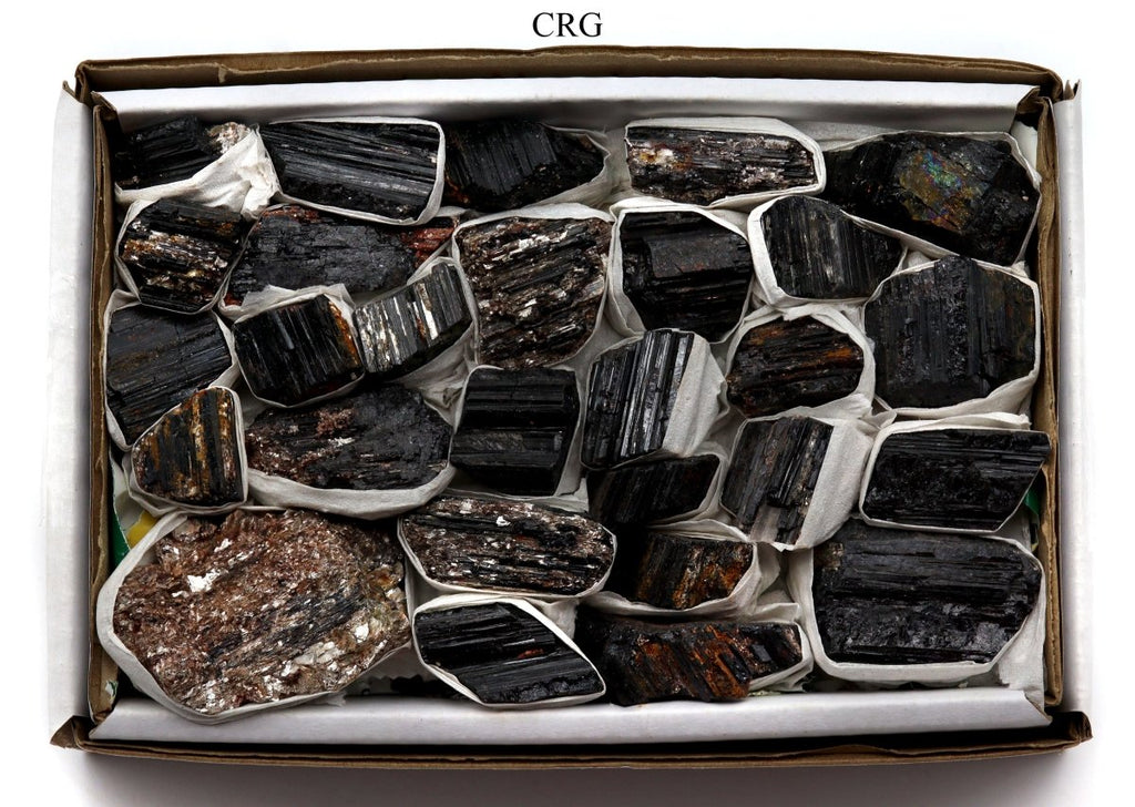 QTY 1 - Rough Black Tourmaline with Mica / WHOLESALE FLAT