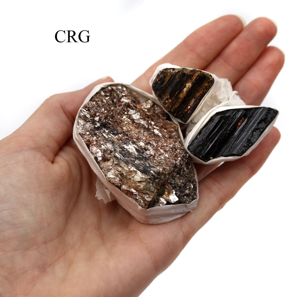 QTY 1 - Rough Black Tourmaline with Mica / WHOLESALE FLAT