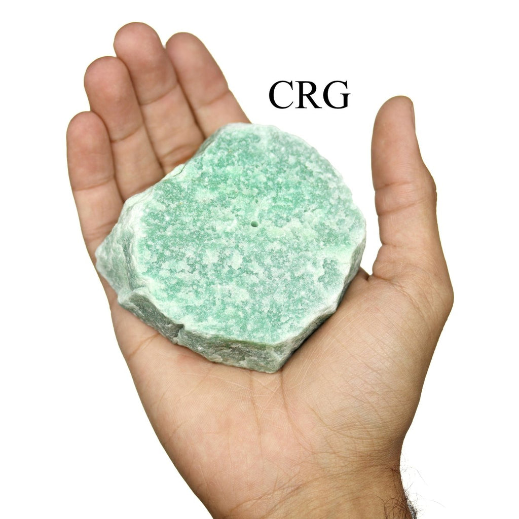 QTY 1 - Rough Green Quartz Incense Holder / 2.5-3.5" AVG