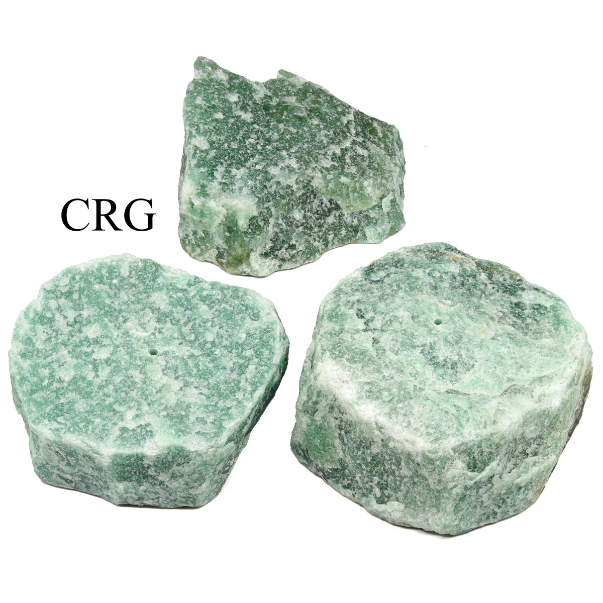 QTY 1 - Rough Green Quartz Incense Holder / 2.5-3.5" AVG