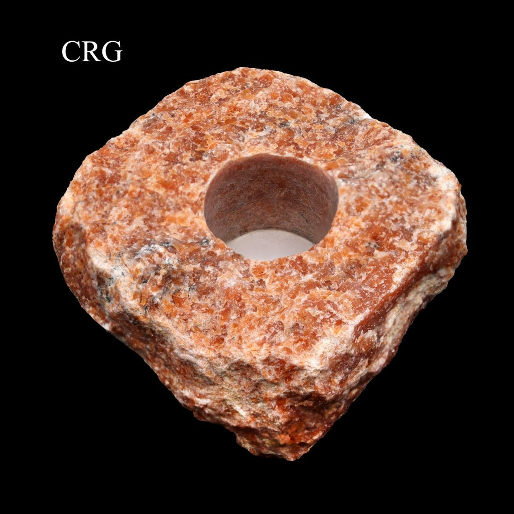 QTY 1 - Rough Orchid Calcite Tealight Candle Holder / 5" AVG