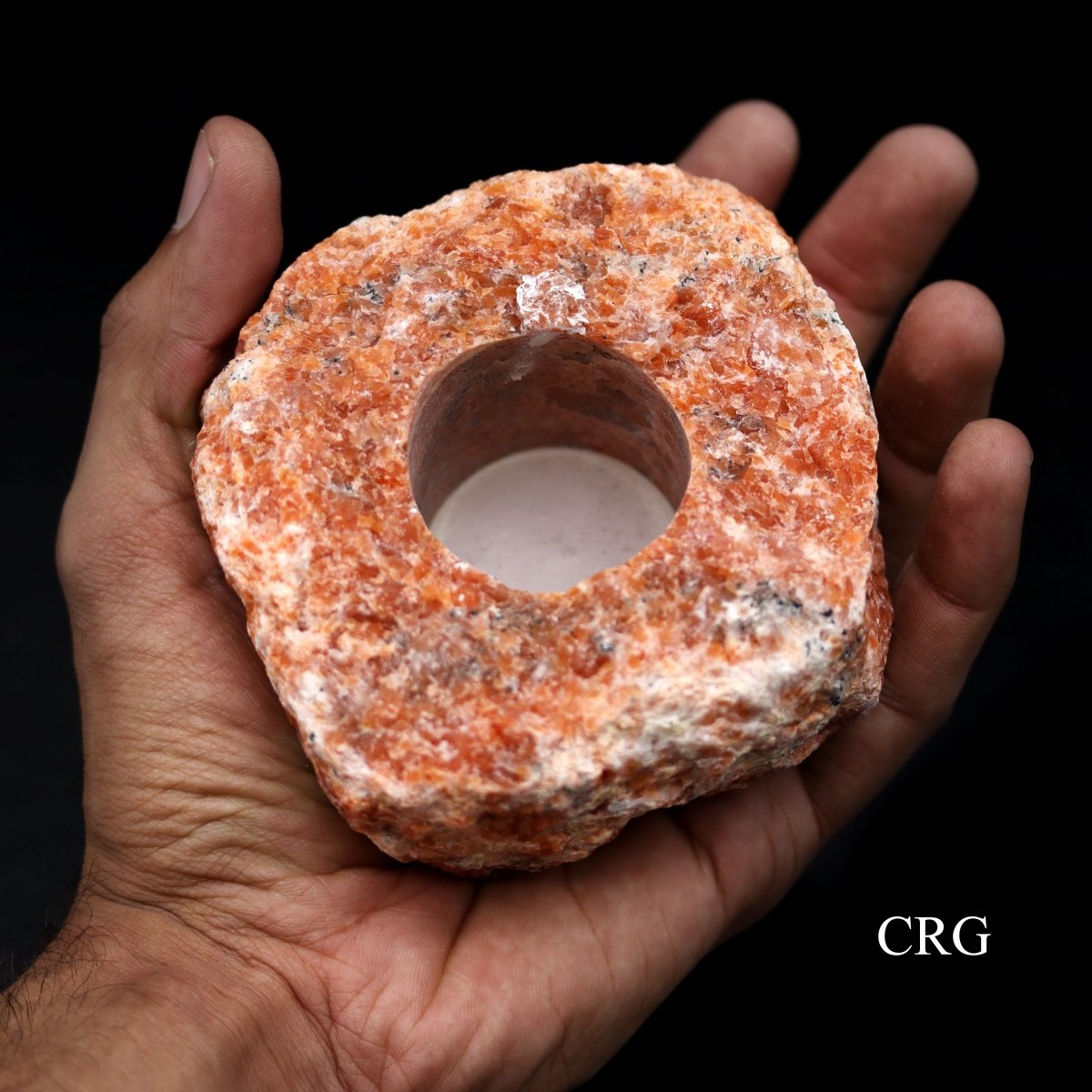 QTY 1 - Rough Orchid Calcite Tealight Candle Holder / 5" AVG
