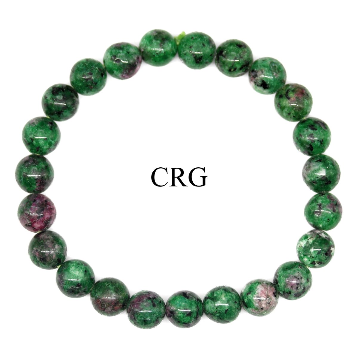 QTY 1 - Ruby Zoisite Tumbled Bead Stretch Bracelet / 8-12mm AVG