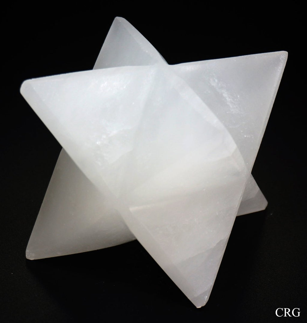 QTY 1 - SCRATCH & DENT Selenite Merkaba Star / 4" AVG