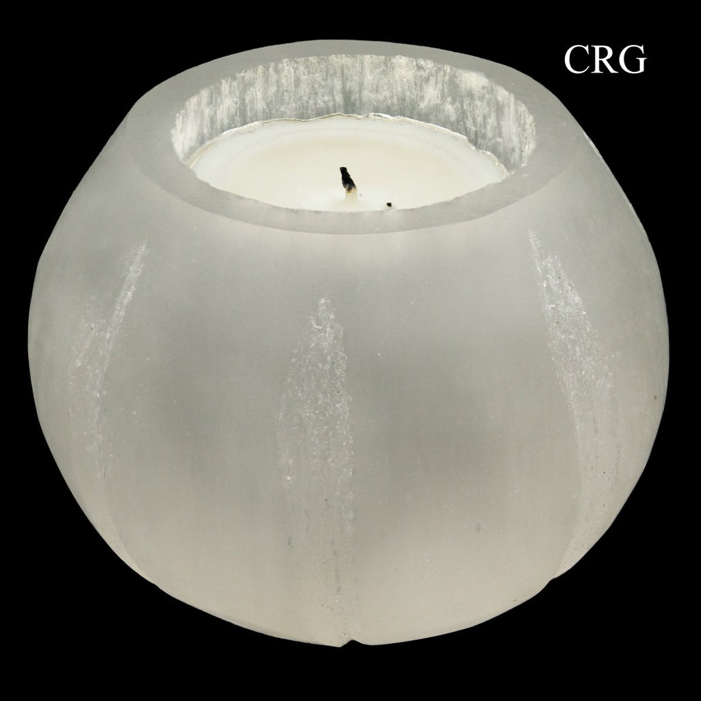 Selenite Carved Tulip Candle Holder (1 Piece)