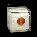 Selenite Chip Orgonite Cube with Copper Wire 2 Inches (1 Piece)