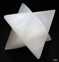 QTY 1 - Selenite Merkaba Star / SOME IMPERFECTIONS ANTICIPATED / 4" AVG.