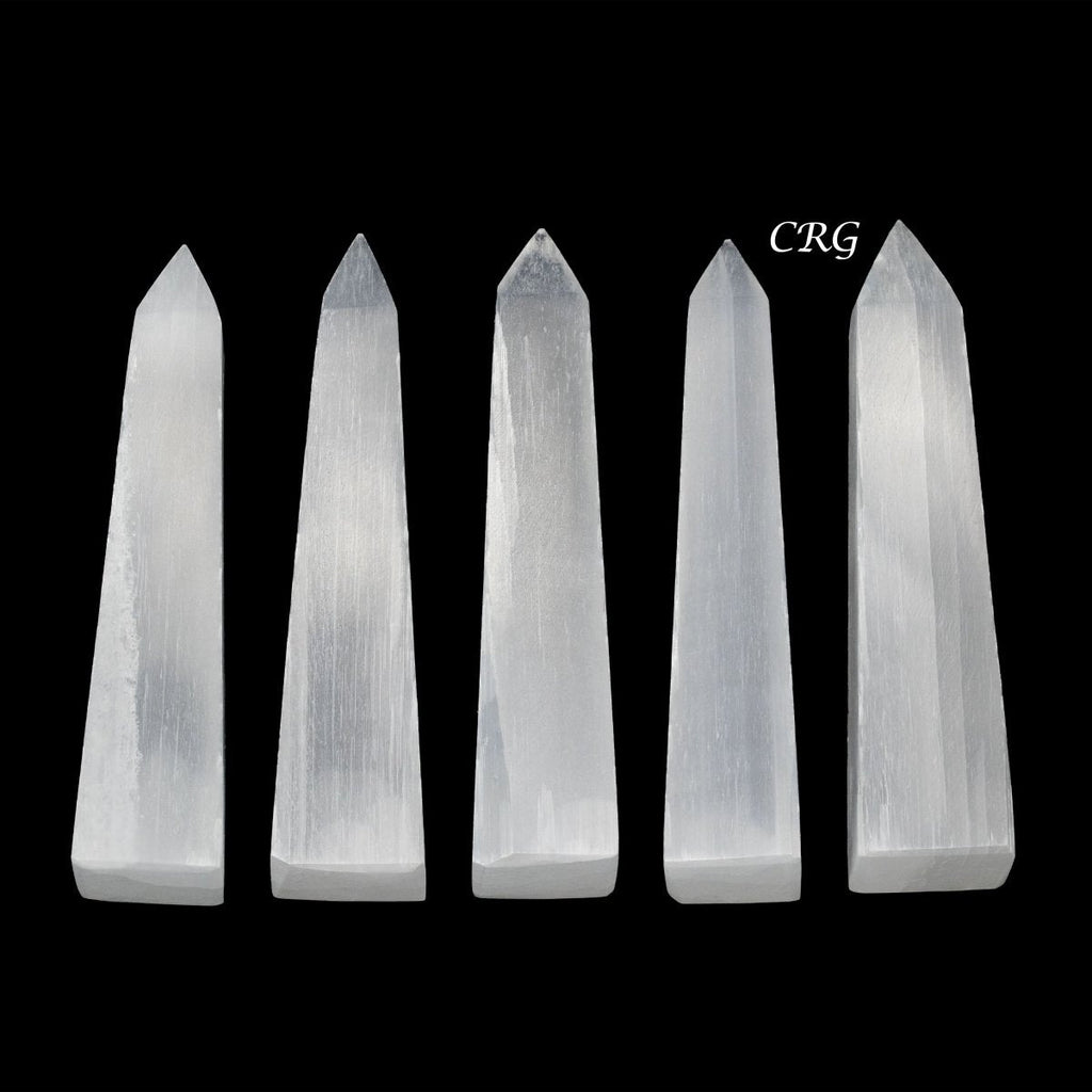 Selenite Obelisk Tower 4 to 5 Inches (1 Piece)