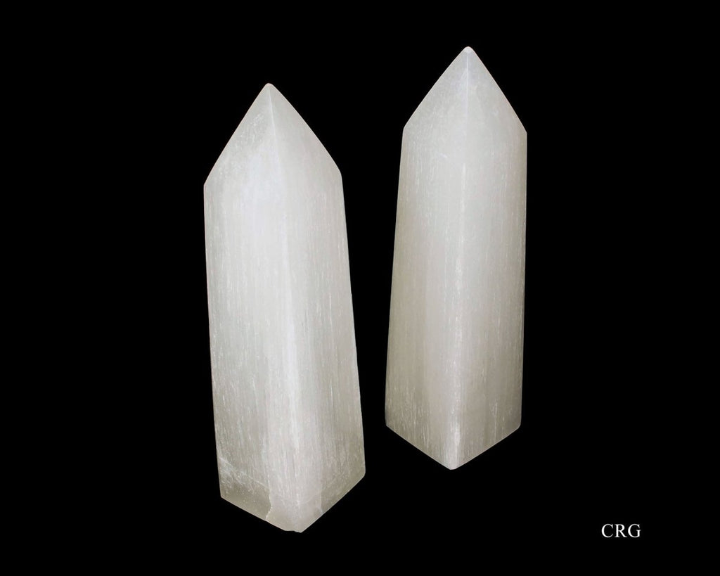 QTY 1 - Selenite Obelisk Tower / 5.5 -6" AVG