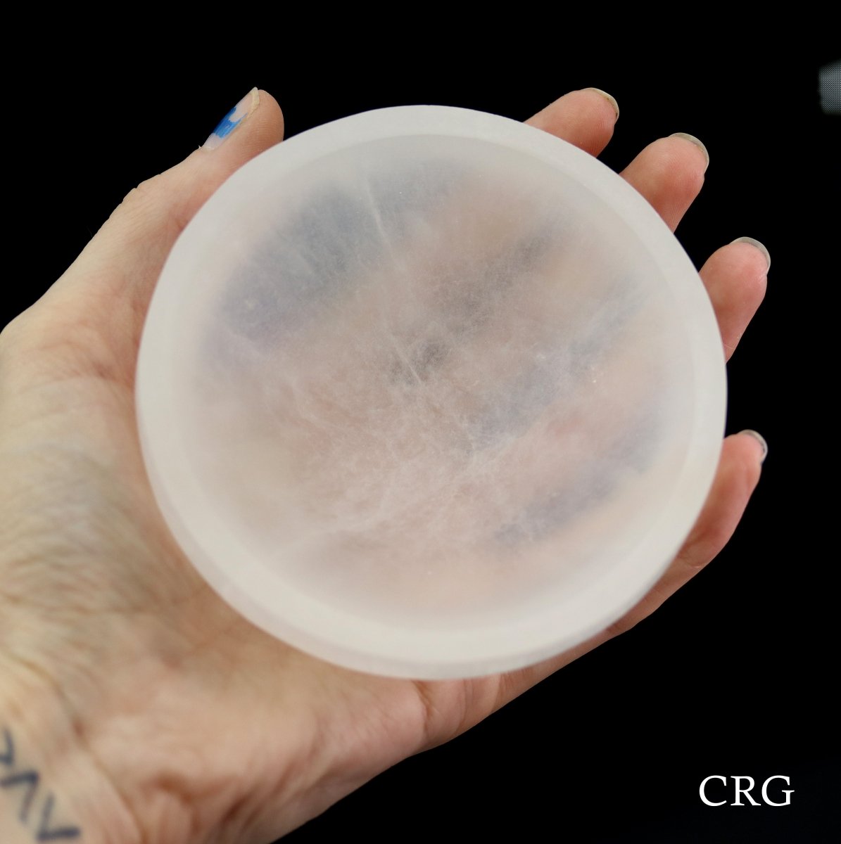 QTY 1 - Selenite Round Bowl / 10cm AVG