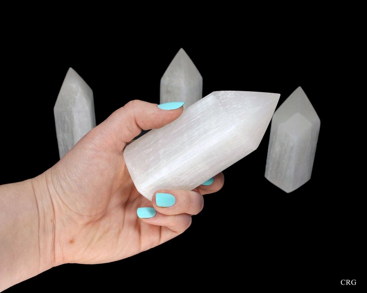 Selenite Obelisk Tower - 4"-4.5" - Qty 1
