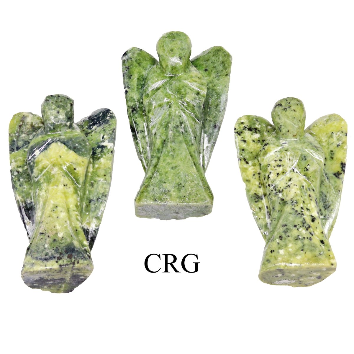 QTY 1 - Serpentine Gemstone Pocket Angel / 2" AVG