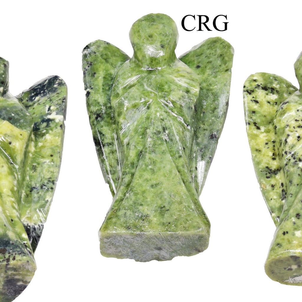 QTY 1 - Serpentine Gemstone Pocket Angel / 2" AVG