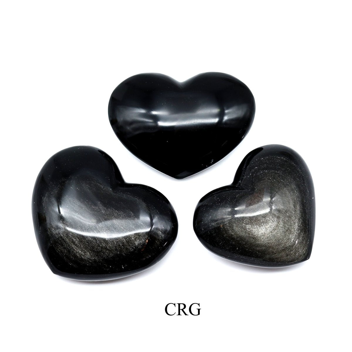 QTY 1 - Silver Sheen Obsidian Heart / 3"