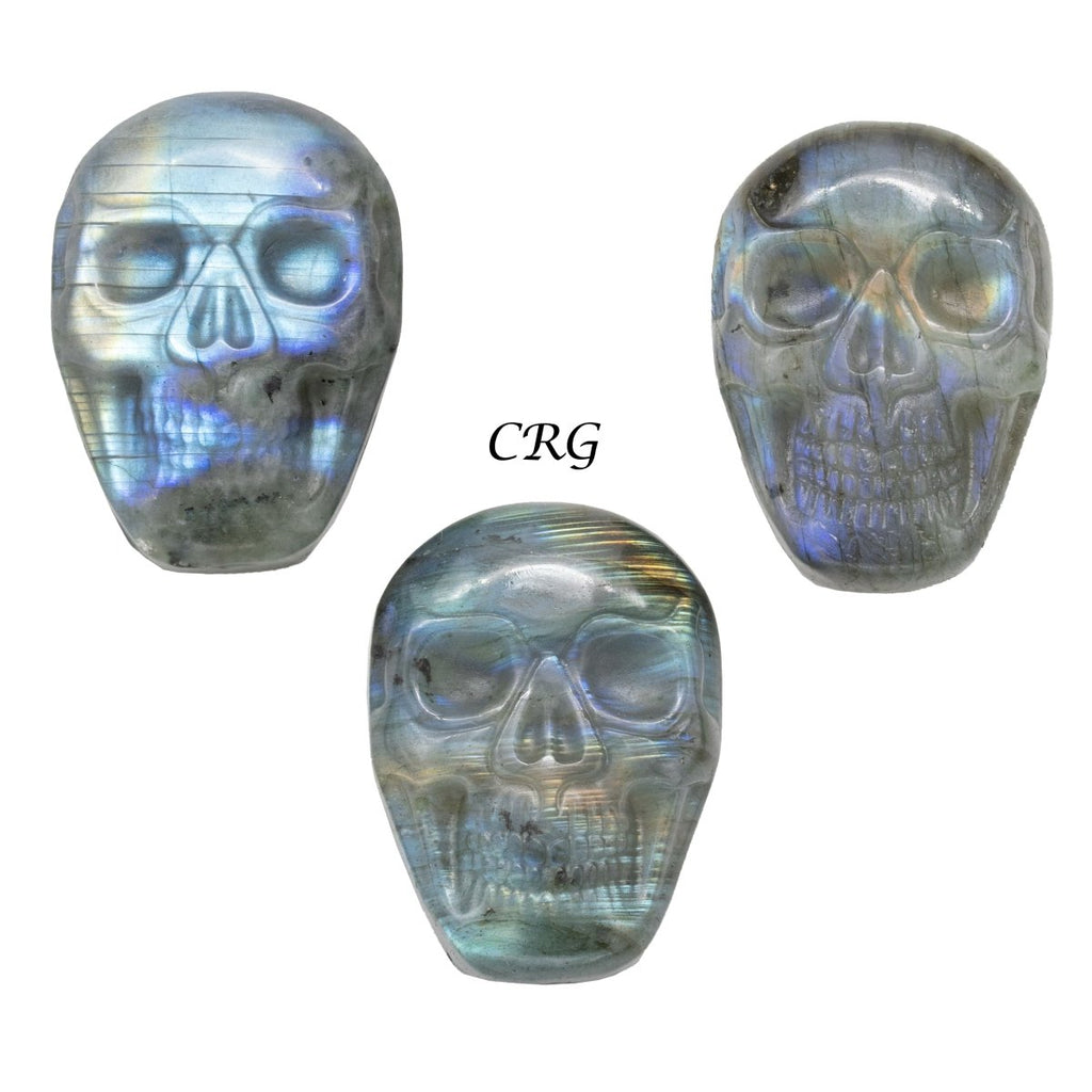 Qty 1 - Skull Labradorite Super Flash Carving