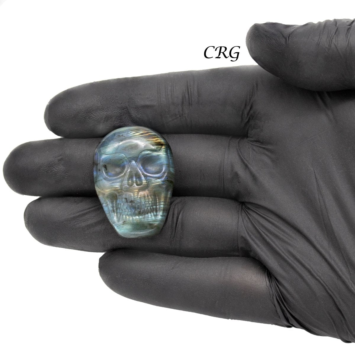 Qty 1 - Skull Labradorite Super Flash Carving