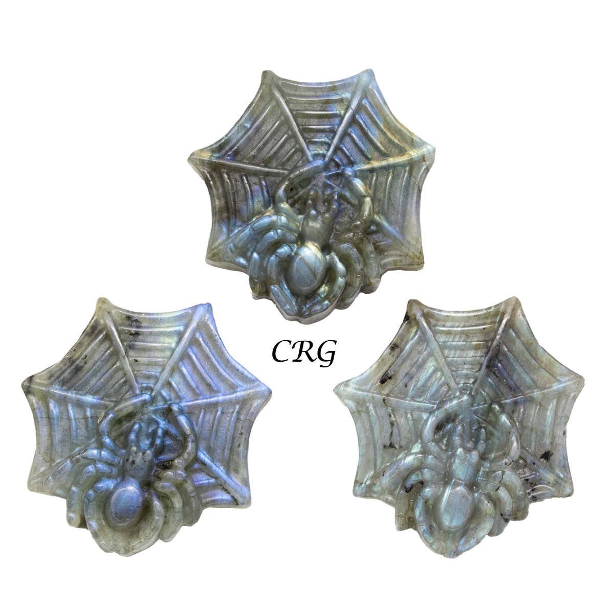 Qty 1 - Spider Labradorite Super Flash Carving
