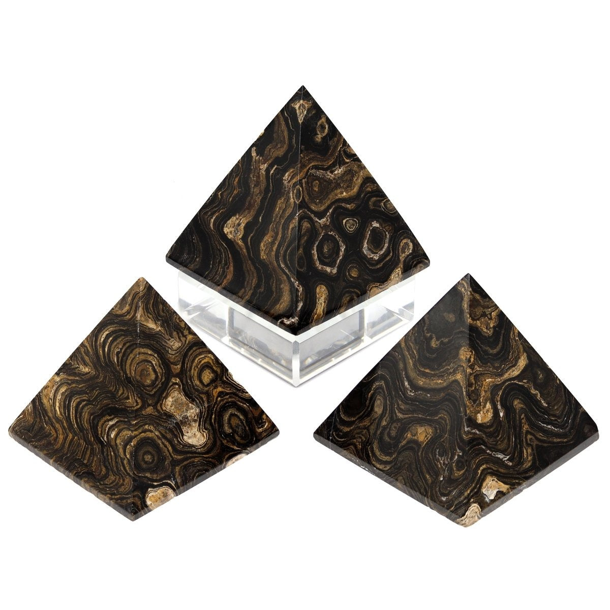 QTY 1 - Stromatolite Pyramid from Peru / 60-70 MM AVG