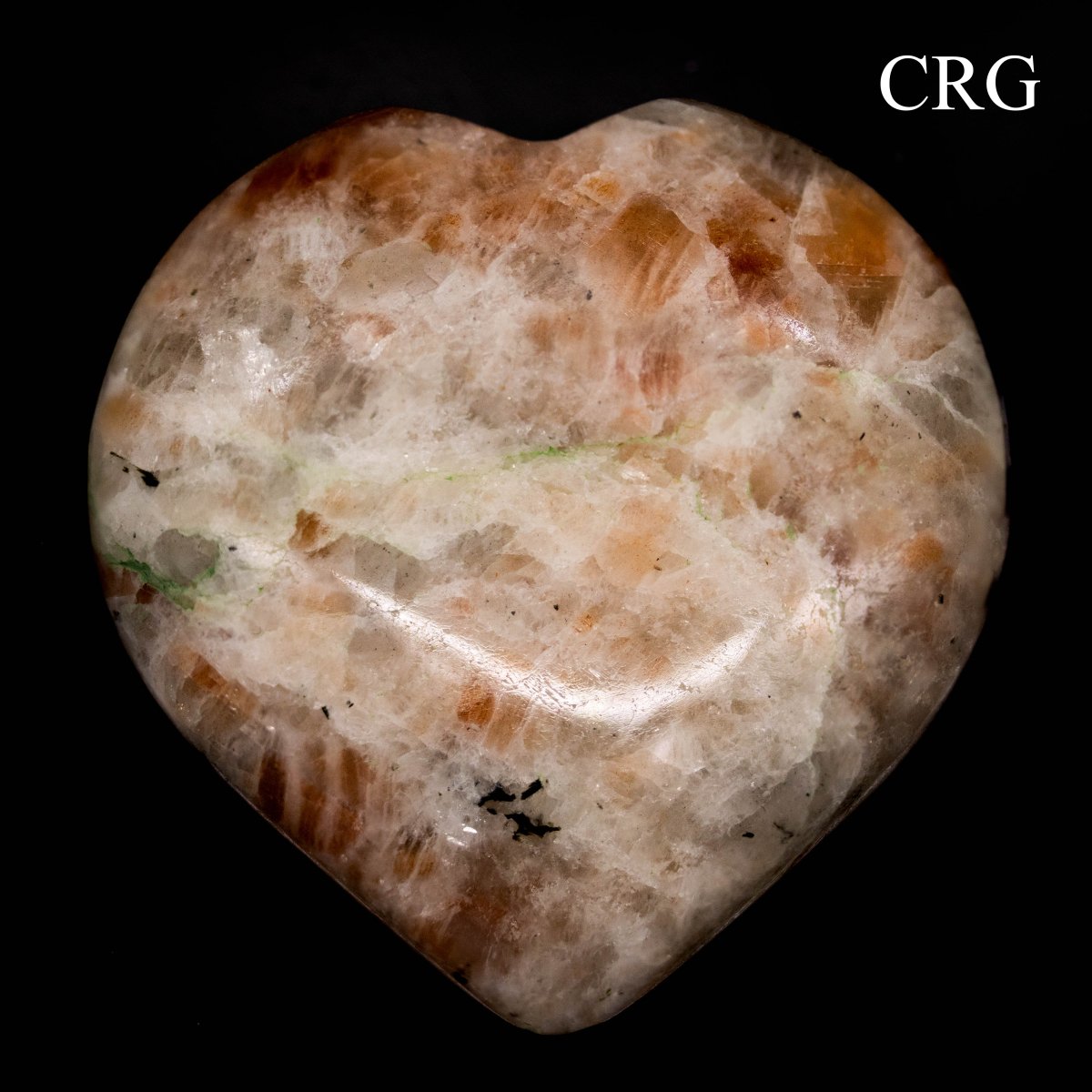 QTY 1 - Sunstone Gemstone Puffy Heart / 2-4" AVG