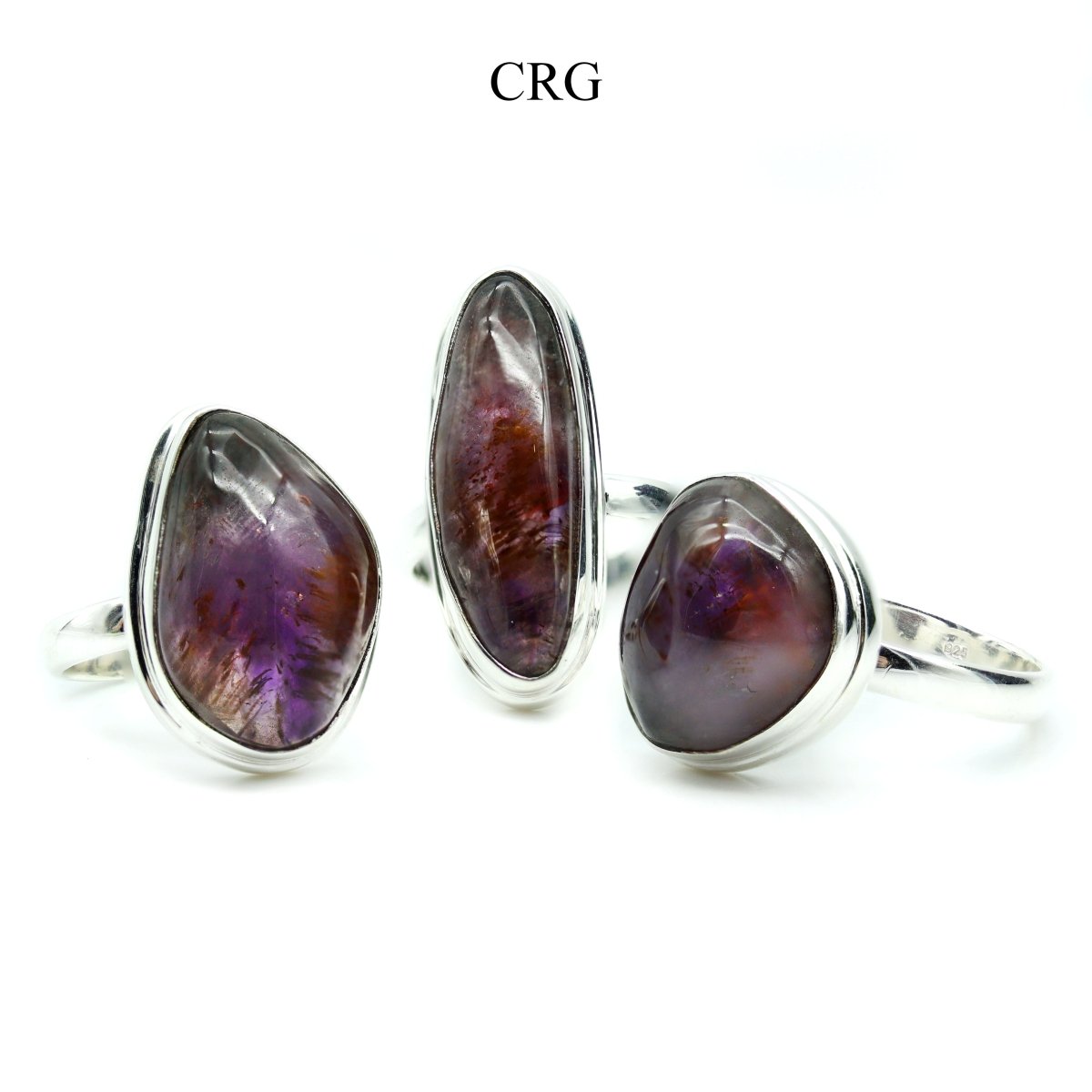QTY 1 - Super 7 Amethyst 925 Sterling Silver Ring - CHOOSE YOUR SIZE