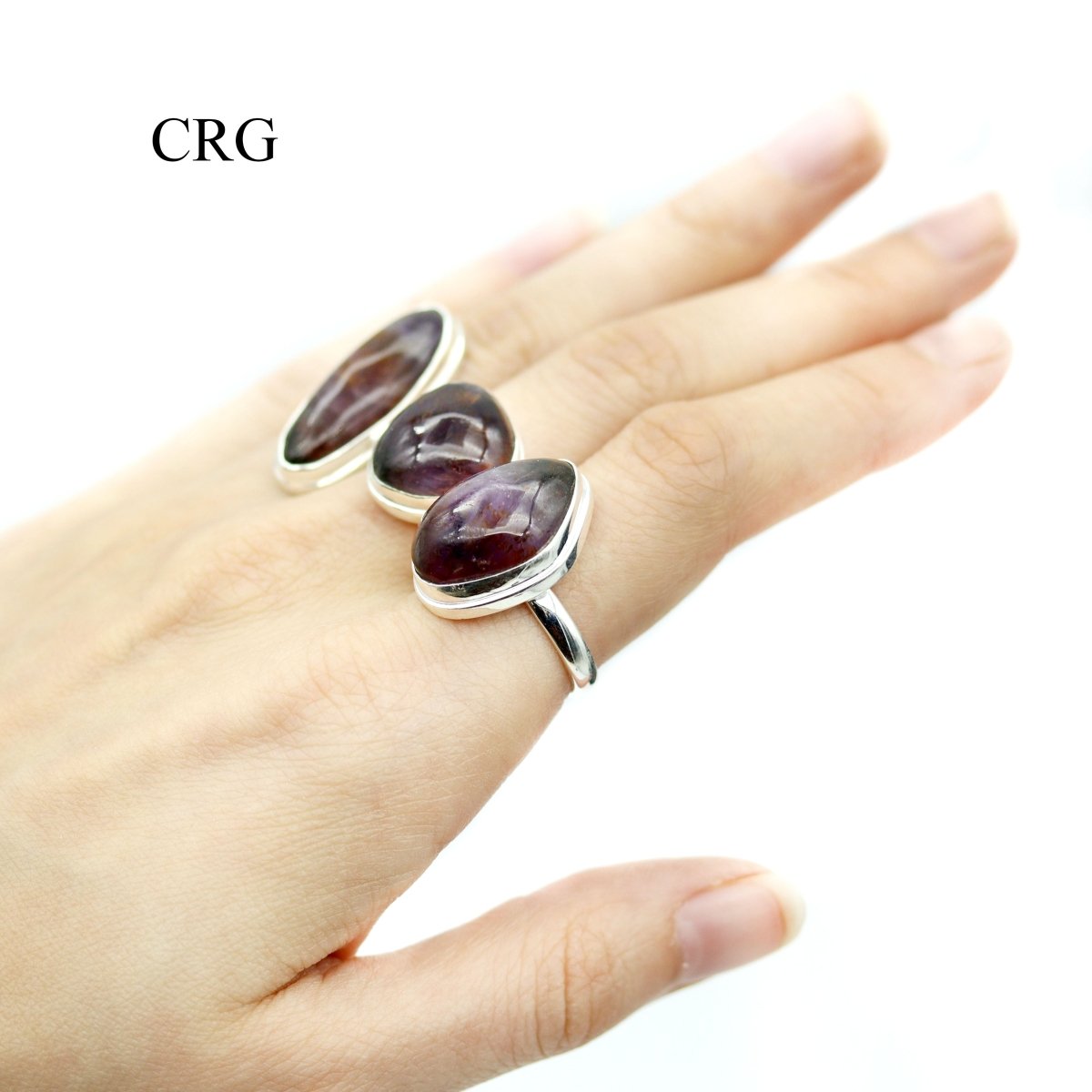 QTY 1 - Super 7 Amethyst 925 Sterling Silver Ring - CHOOSE YOUR SIZE