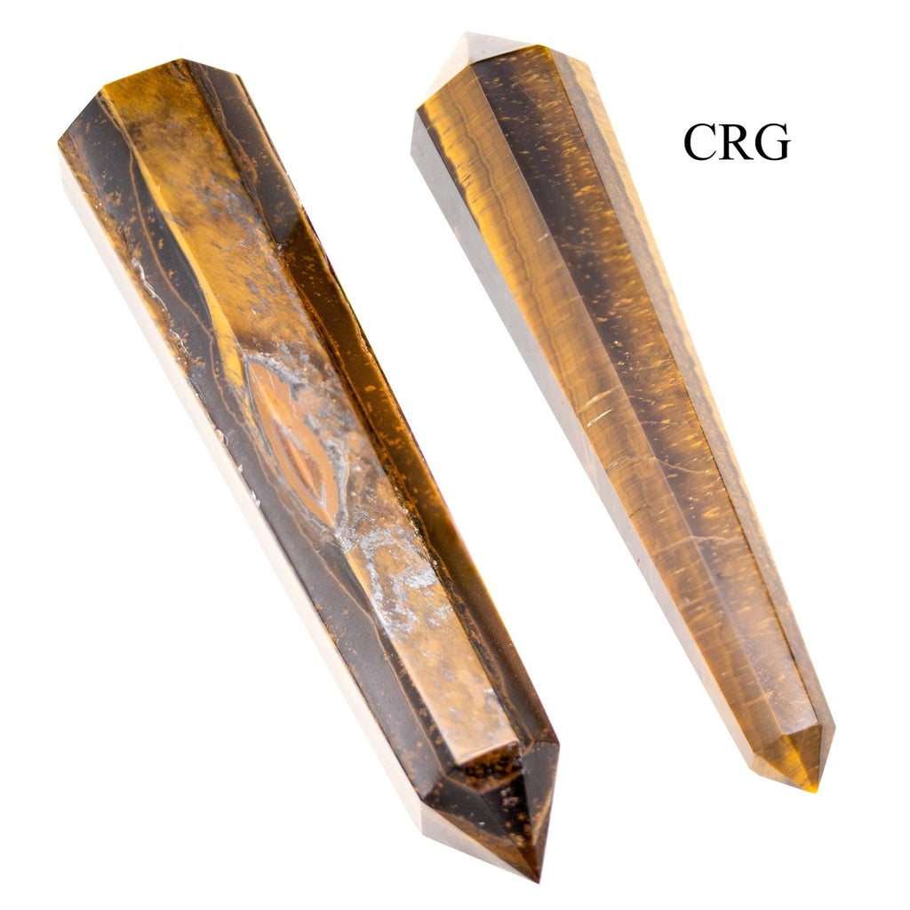 QTY 1 - Tiger's Eye Double Pointed Wand / 3-5" AVG