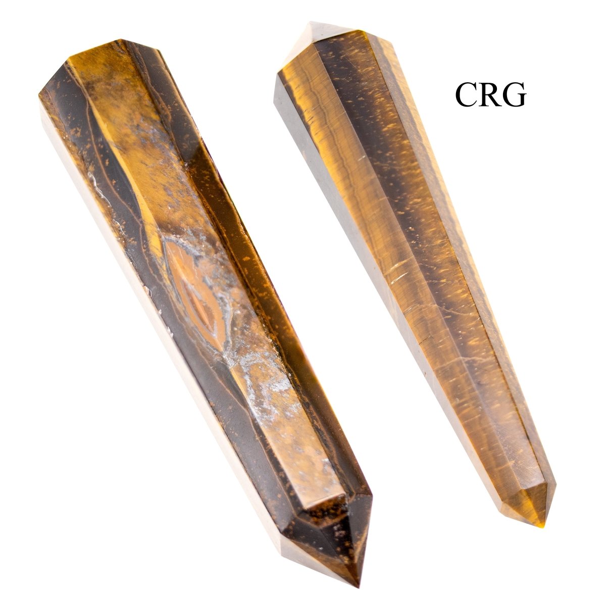 QTY 1 - Tiger's Eye Double Pointed Wand / 3-5" AVG