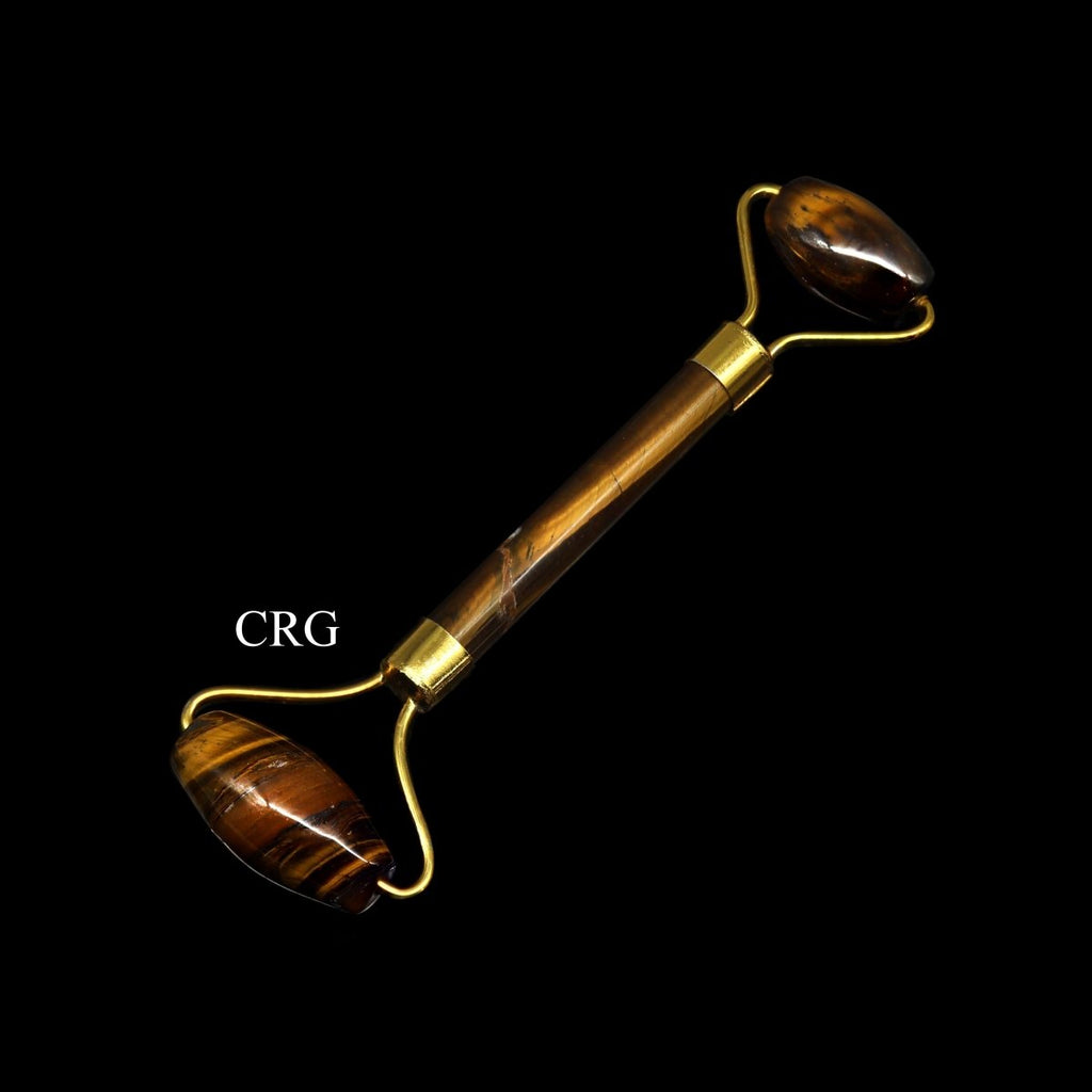 QTY 1 - Tiger's Eye Gemstone Facial Massage Roller / 5.5" AVG